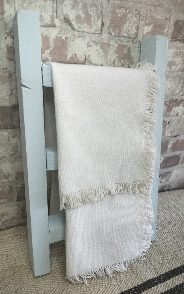 Rustic French Blue Mini Ladder – Tea Towel or Display Stand - The Little Brocante Shop