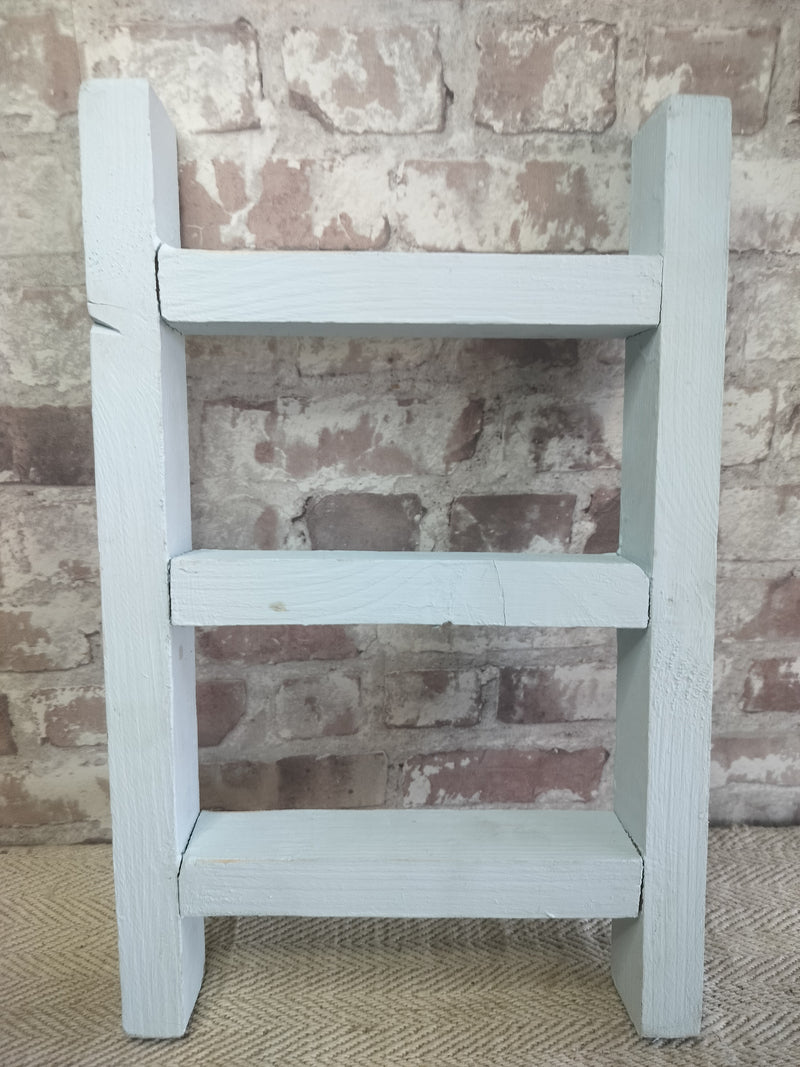Rustic French Blue Mini Ladder – Tea Towel or Display Stand - The Little Brocante Shop