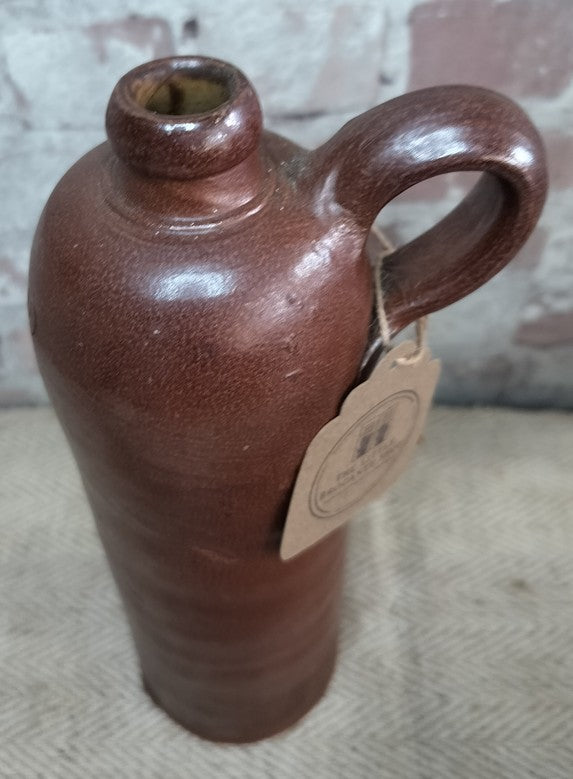 Antique French Tall Glazed Stoneware Bottle - The Little Brocante Shop