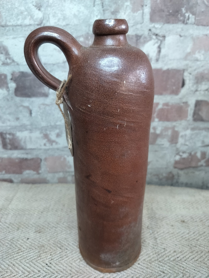 Antique French Tall Glazed Stoneware Bottle - The Little Brocante Shop
