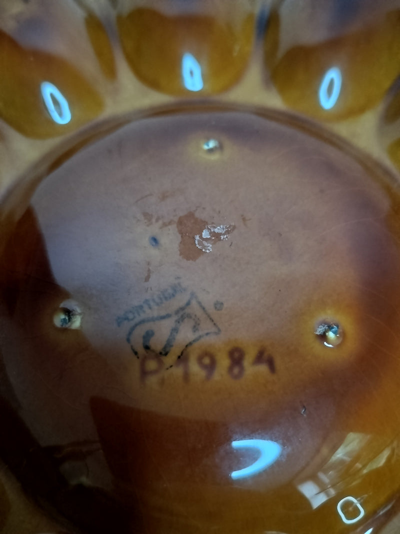 Vintage Portuguese Devilled Egg Serving Plate – Honey Glaze