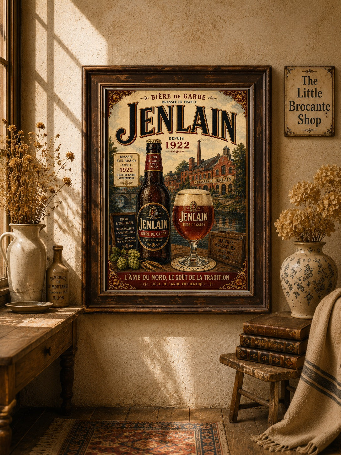 Jenlain Bière de Garde Vintage Beer Poster – French Brewery Wall Art