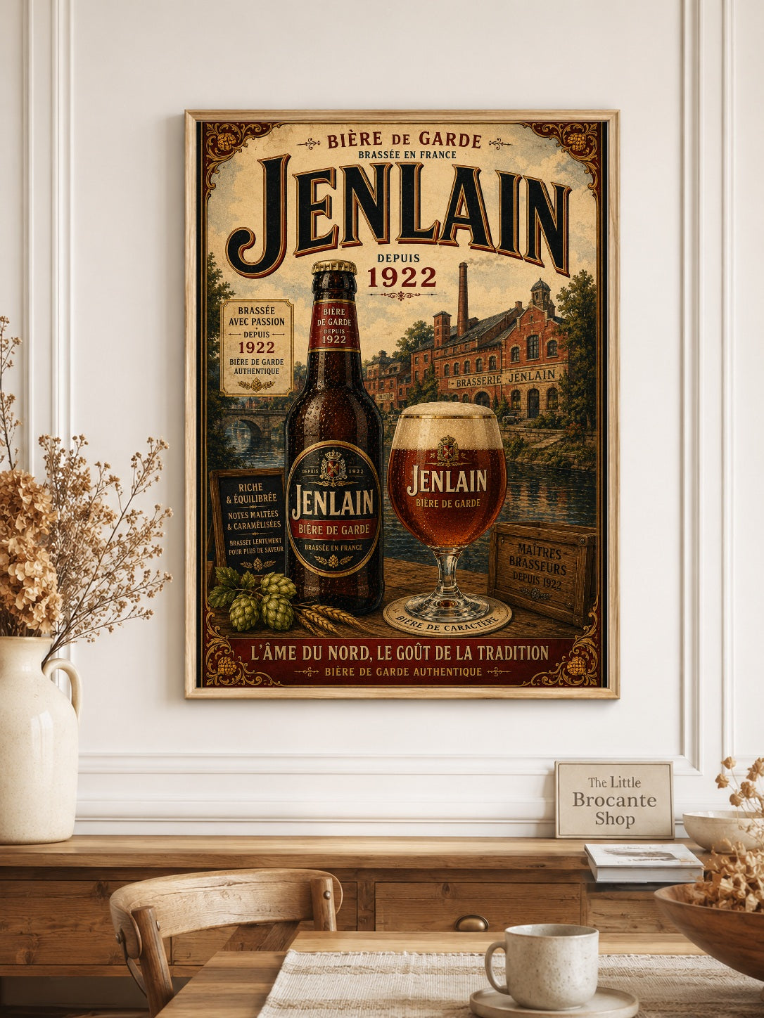 Jenlain Bière de Garde Vintage Beer Poster – French Brewery Wall Art
