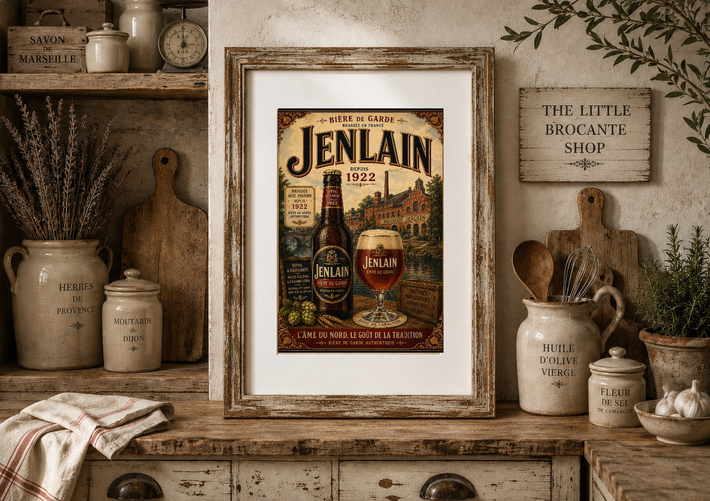 Jenlain Bière de Garde Vintage Beer Poster – French Brewery Wall Art