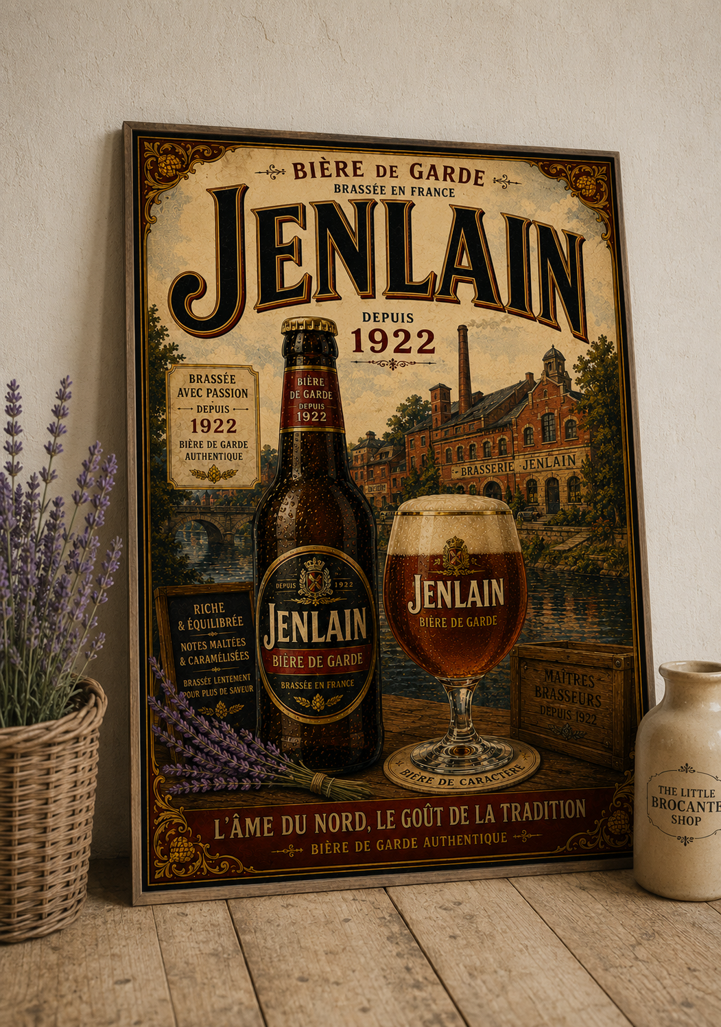Jenlain Bière de Garde Vintage Beer Poster – French Brewery Wall Art