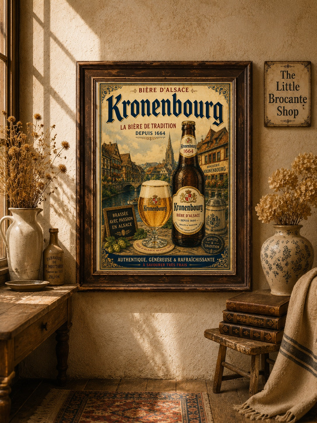 Kronenbourg 1664 Vintage Beer Poster – French Brewery Wall Art
