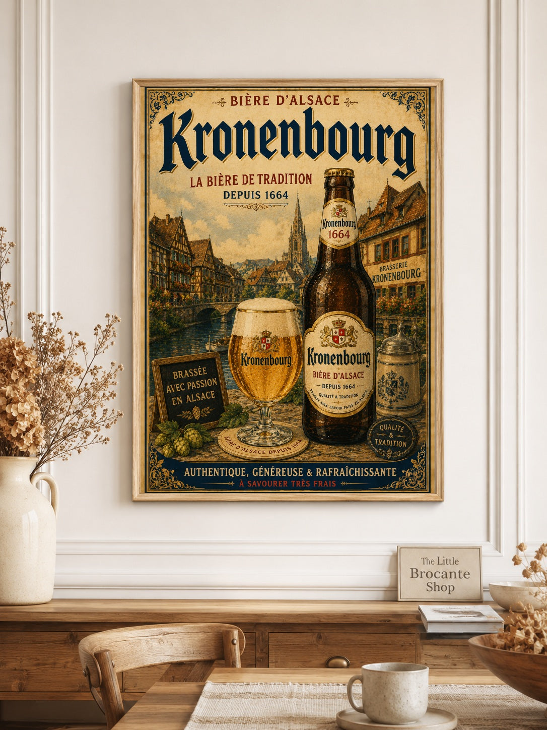 Kronenbourg 1664 Vintage Beer Poster – French Brewery Wall Art