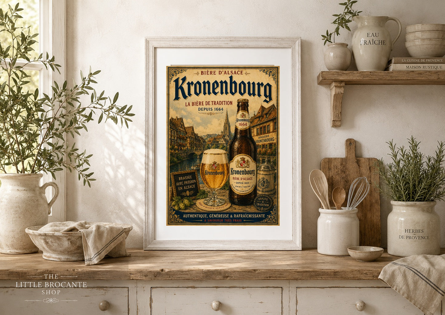 Kronenbourg 1664 Vintage Beer Poster – French Brewery Wall Art