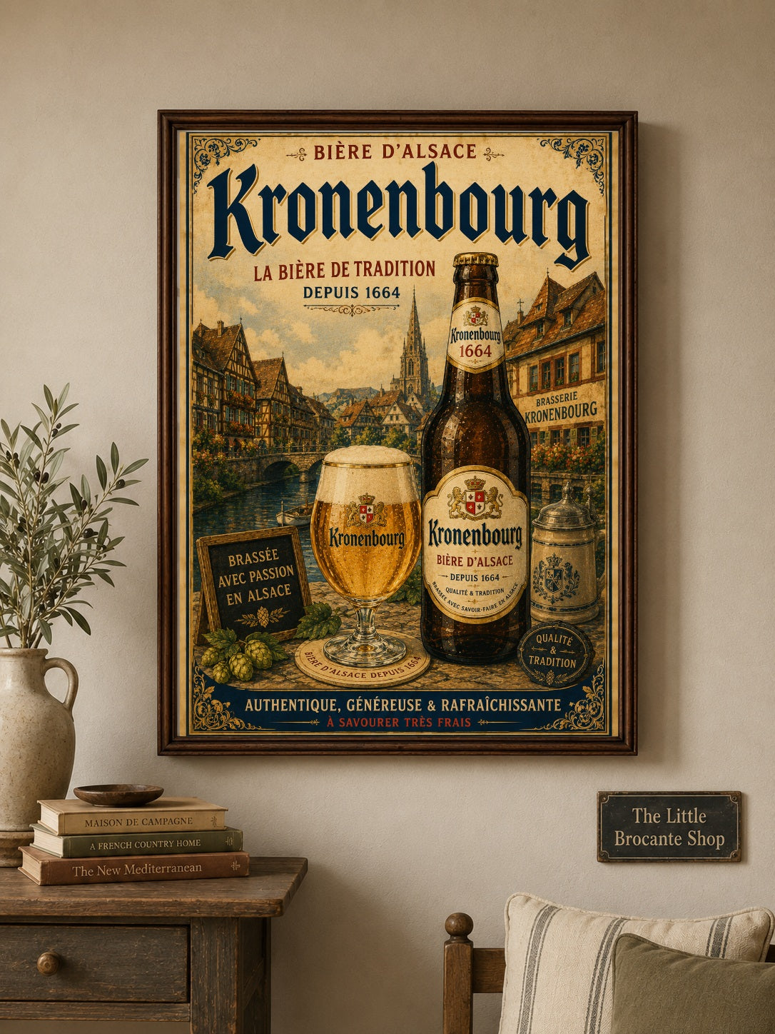 Kronenbourg 1664 Vintage Beer Poster – French Brewery Wall Art