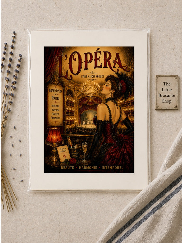 LOpéra  Vintage-Inspired Paris Opera Print | Belle Époque French Theatre Unframed Print