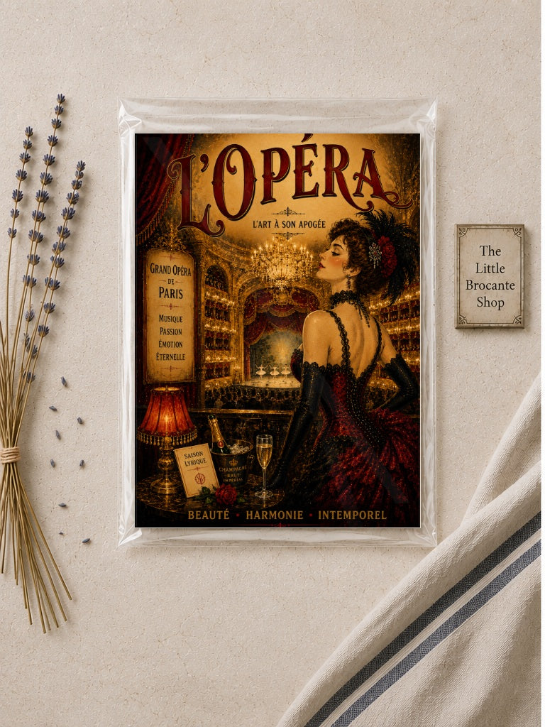LOpéra  Vintage-Inspired Paris Opera Print | Belle Époque French Theatre Unframed Print
