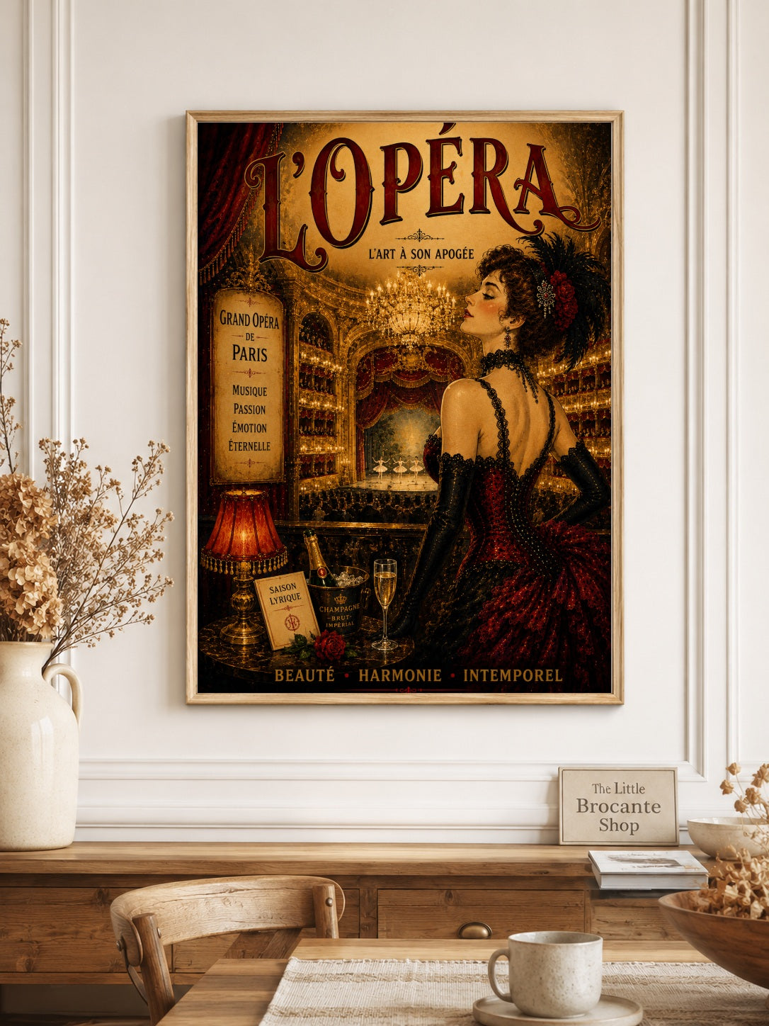 LOpéra Paris Opera Print | Belle Époque French Theatre Wall Art  Framed Art Print