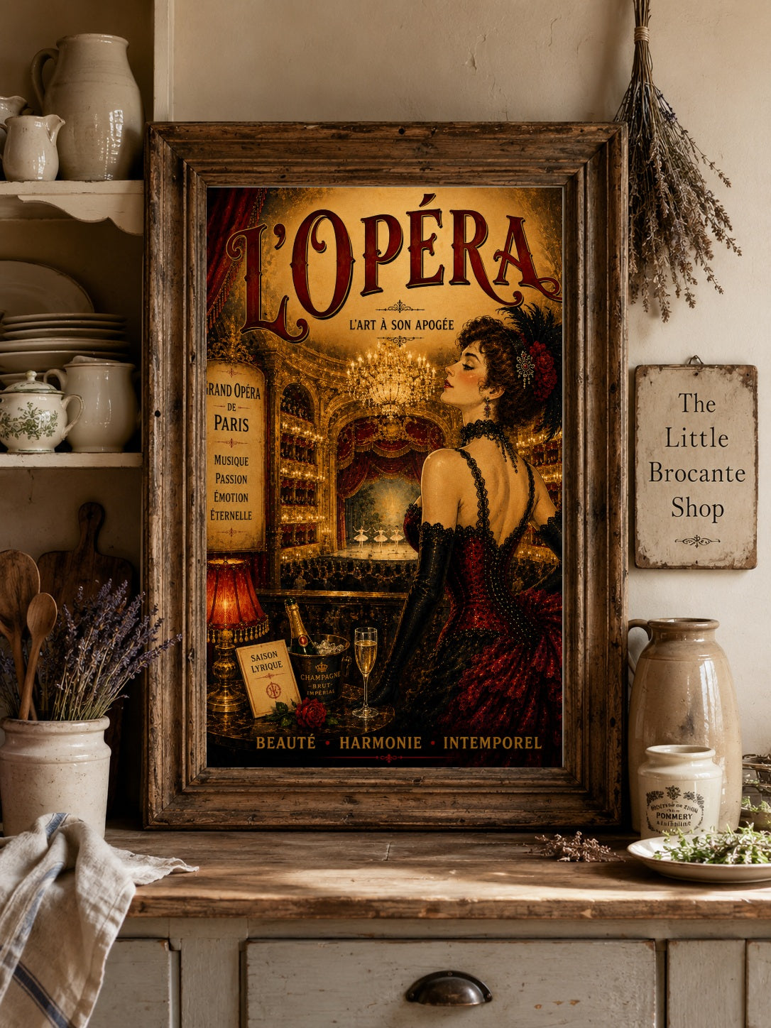 LOpéra Paris Opera Print | Belle Époque French Theatre Wall Art  Framed Art Print