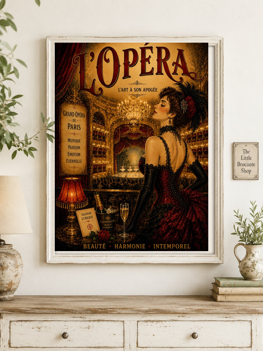 LOpéra Paris Opera Print | Belle Époque French Theatre Wall Art  Framed Art Print