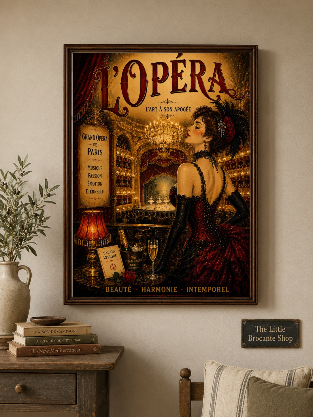LOpéra Paris Opera Print | Belle Époque French Theatre Wall Art  Framed Art Print