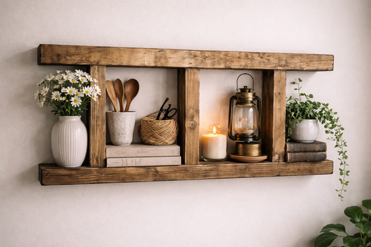 Rustic Wooden Decorative Ladder Shelf
