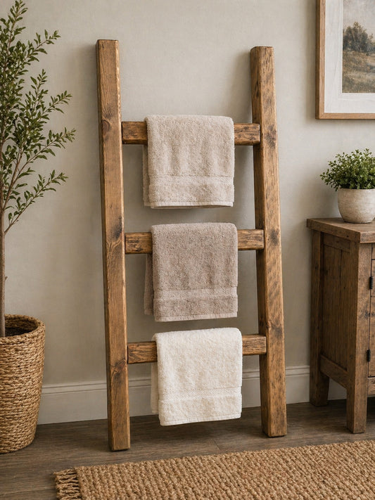Rustic Wooden Towel or Blanket Ladder