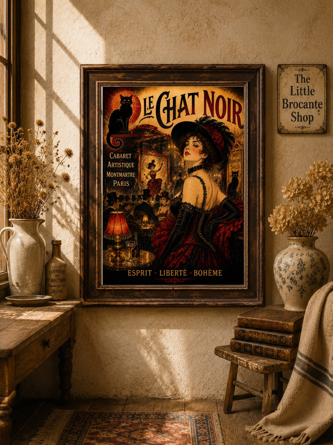 Le Chat Noir Paris Cabaret Print | Montmartre Belle Époque Framed Art Print