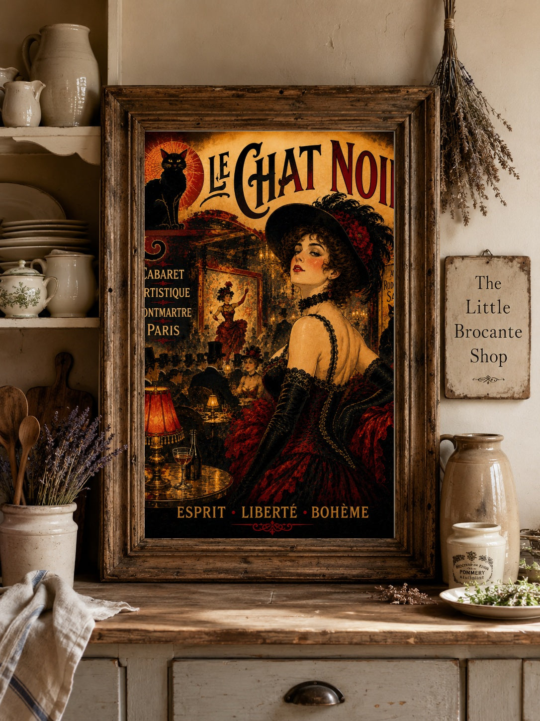 Le Chat Noir Paris Cabaret Print | Montmartre Belle Époque Framed Art Print
