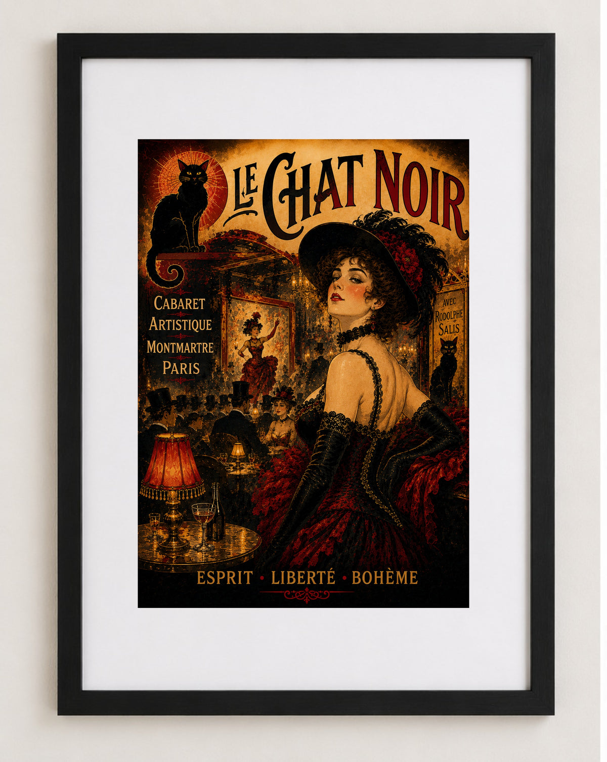 Le Chat Noir Paris Cabaret Print | Montmartre Belle Époque Unframed Art Print