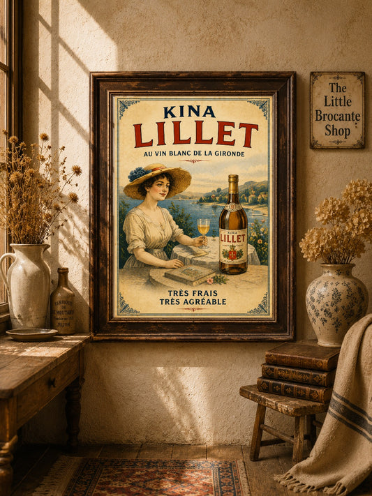 Kina Lillet Vintage French Advertising Print | French Aperitif Wall Art | Bordeaux Wine Poster