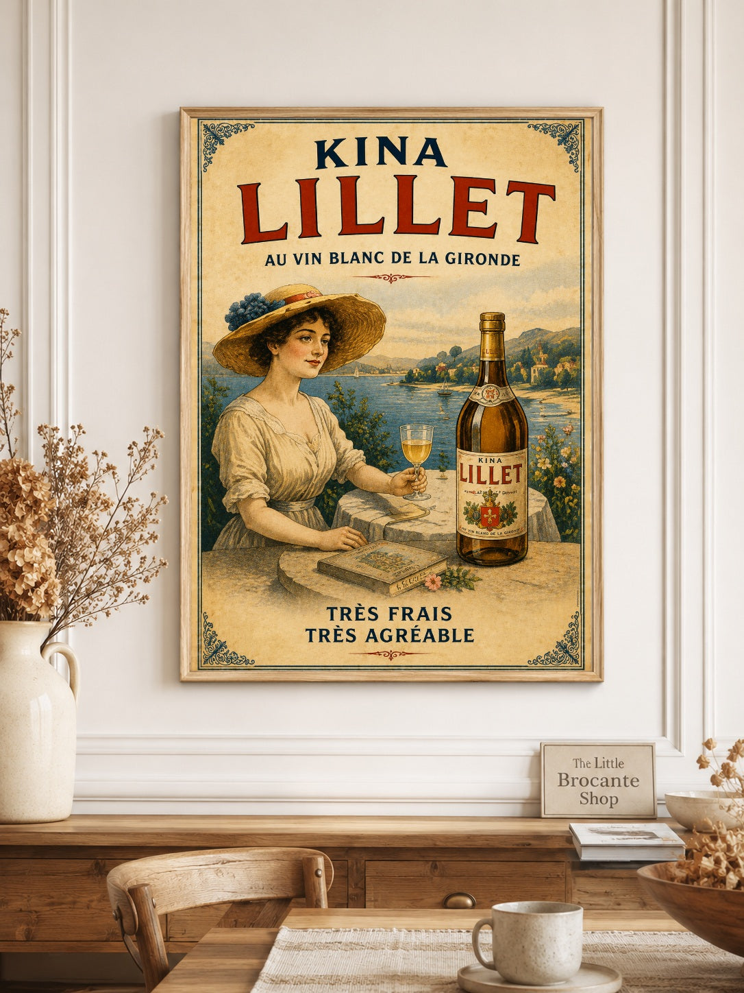 Kina Lillet Vintage French Advertising Print | French Aperitif Wall Art | Bordeaux Wine Poster