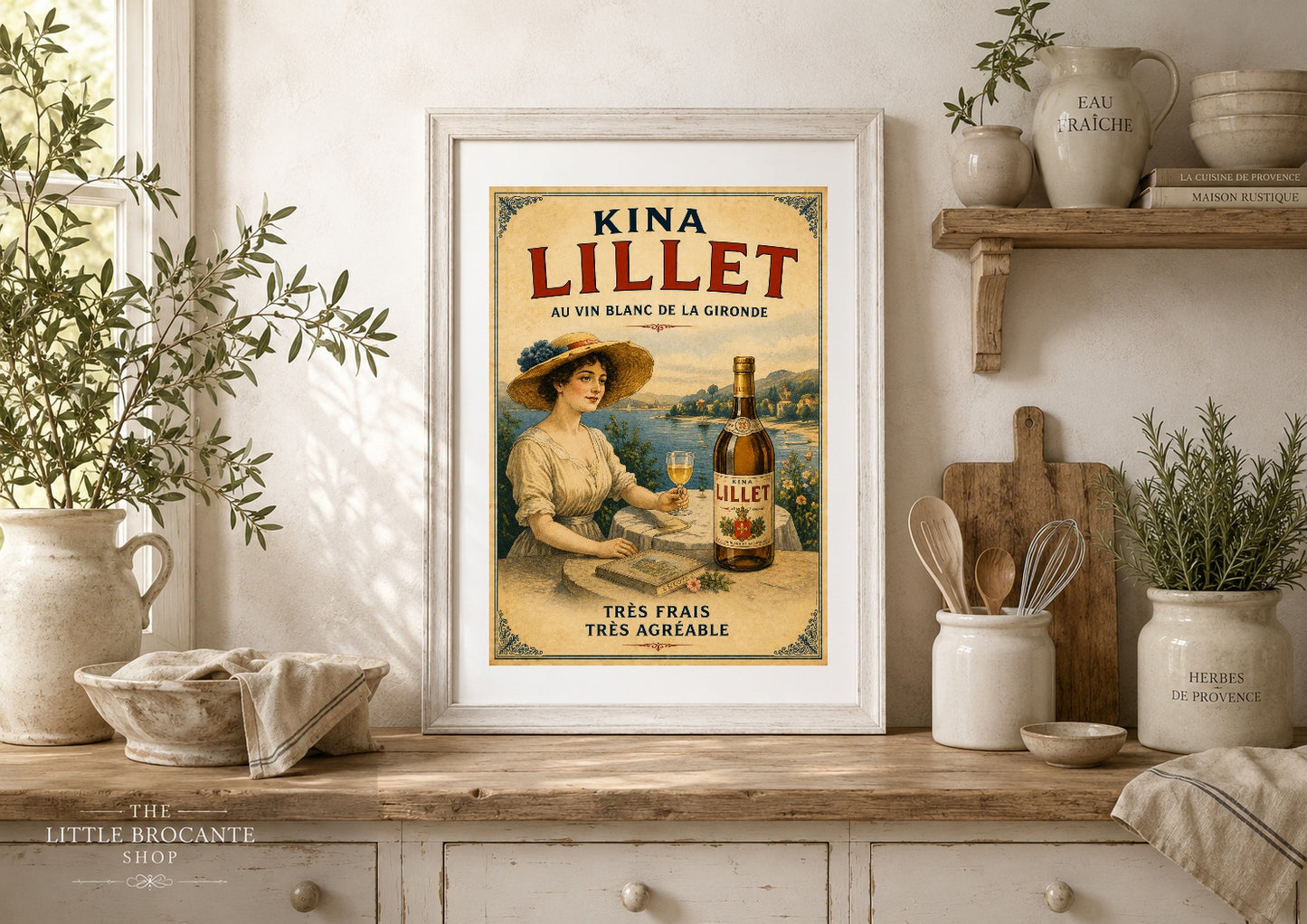Kina Lillet Vintage French Advertising Print | French Aperitif Wall Art | Bordeaux Wine Poster