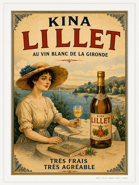 Kina Lillet Vintage French Advertising Print | French Aperitif Wall Art | Bordeaux Wine Poster