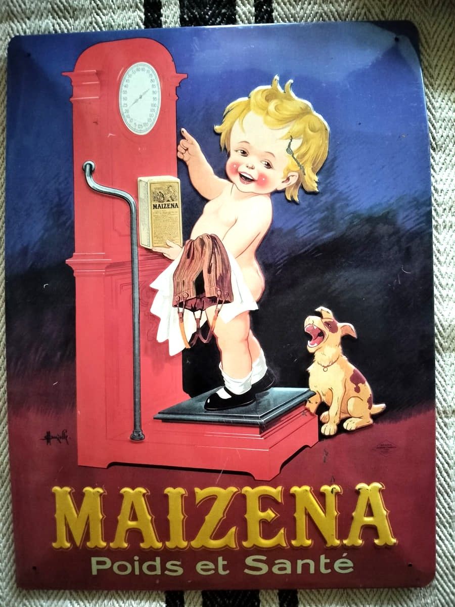Vintage French Metal Advertising Sign