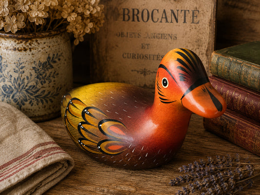 Vintage Mexican Pottery Duck Sculpture Figurine