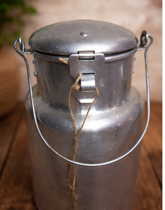 Vintage French Aluminium Milk Churn