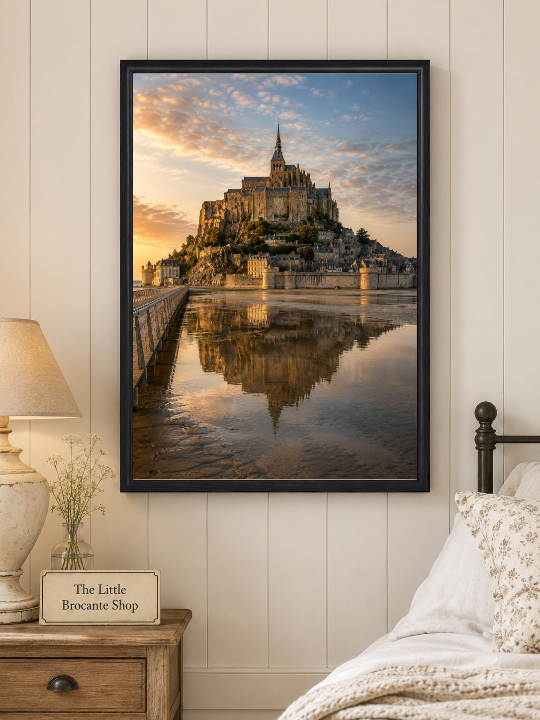 Set of 2 Mont Saint-Michel Prints - Sunset and Night time (unframed) | French Coastal Wall Art