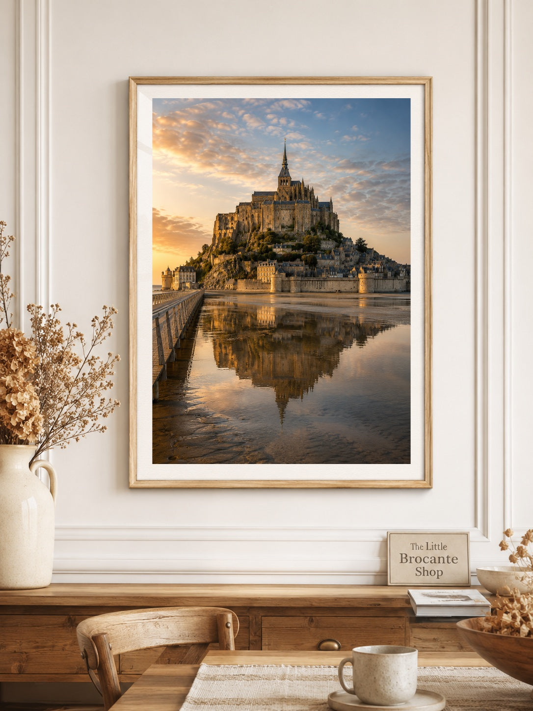 Set of 2 Mont Saint-Michel Prints - Sunset and Night time (unframed) | French Coastal Wall Art