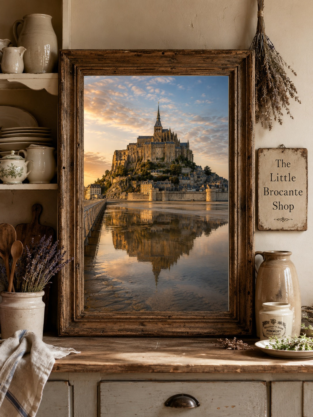 Set of 2 Mont Saint-Michel Prints - Sunset and Night time (unframed) | French Coastal Wall Art