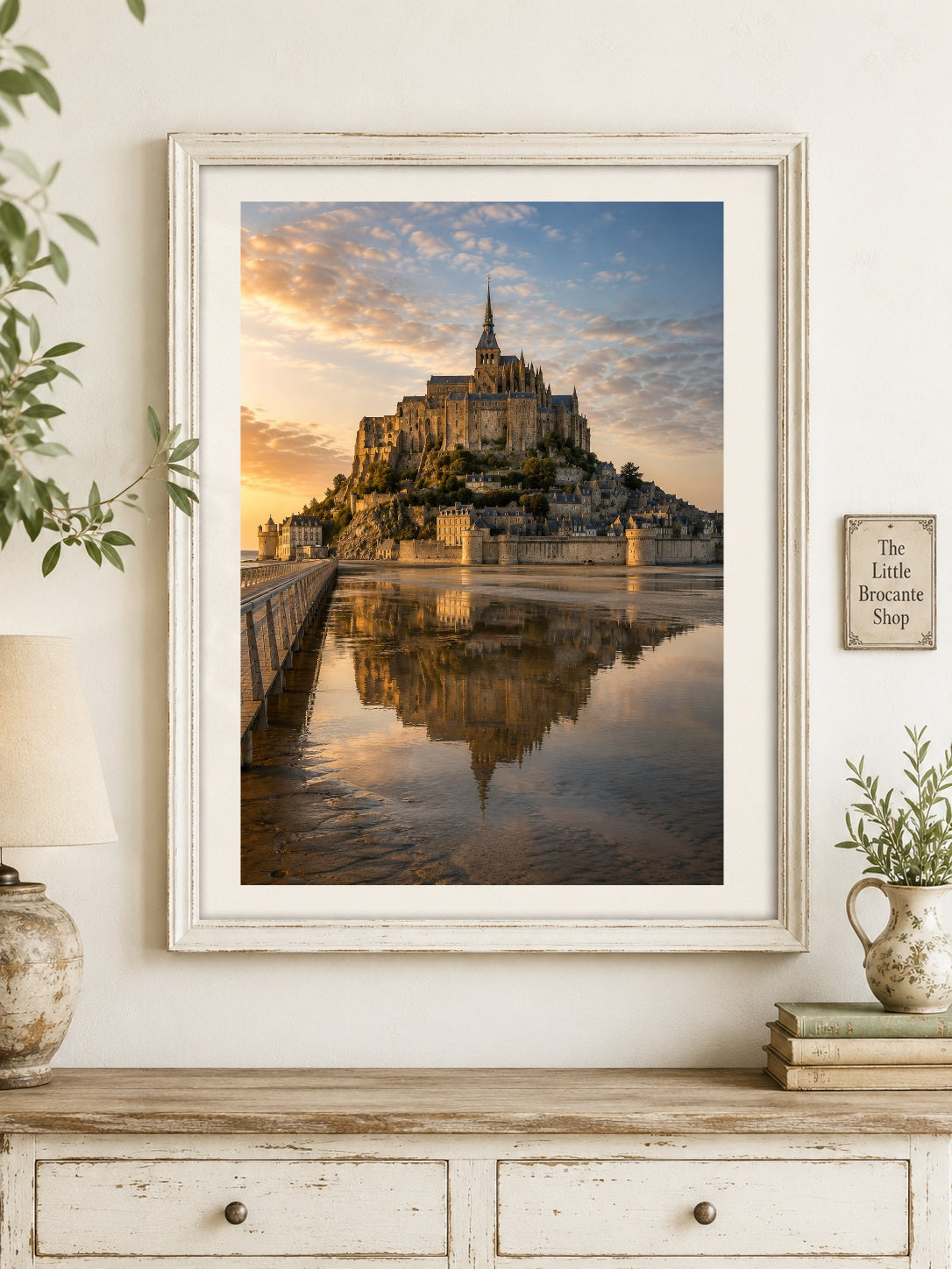 Set of 2 Mont Saint-Michel Prints - Sunset and Night time (unframed) | French Coastal Wall Art