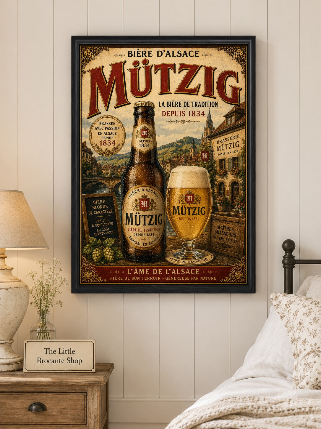 Mützig Bière d'Alsace Vintage French Beer Poster | French Brewery Wall Art Print | Available in A4, A3, A2, 50x70cm & A1