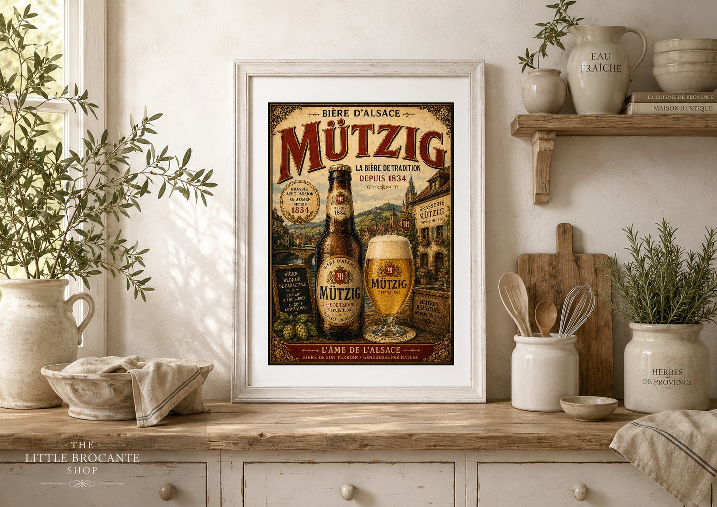 Mützig Bière d'Alsace Vintage French Beer Poster | French Brewery Wall Art Print | Available in A4, A3, A2, 50x70cm & A1