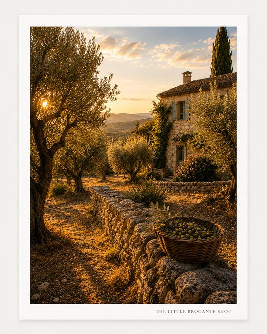 Pétanque à l'Ombre Wooden Framed Print | French Provence Village Wall Art | Rustic Country Landscape | A5, A4, A3, A2 & A1