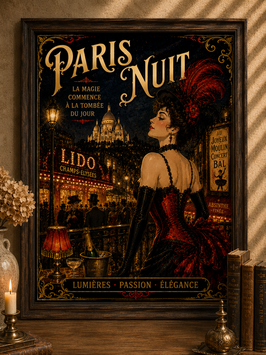 Paris Nuit Print in Bell Epoque Style - Exclusive French Print