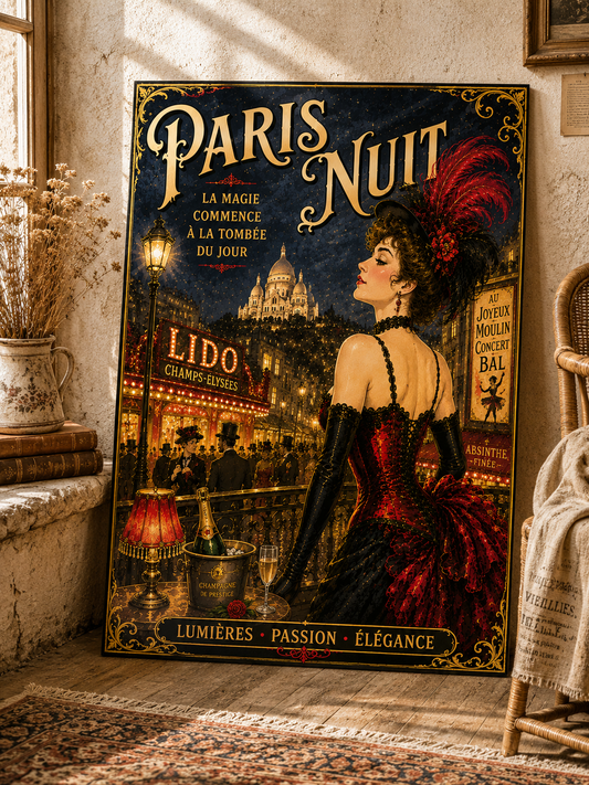 Paris Nuit Print in Bell Epoque Style - Exclusive French Print