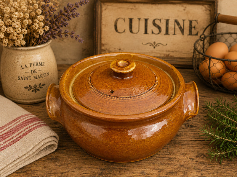 Vintage Pearsons of Chesterfield Stoneware Casserole Dish with Lid | English Rustic Bean Pot | Traditional Farmhouse Cooking Pot