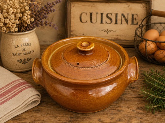 Vintage Pearsons of Chesterfield Stoneware Casserole Dish with Lid | English Rustic Bean Pot | Traditional Farmhouse Cooking Pot
