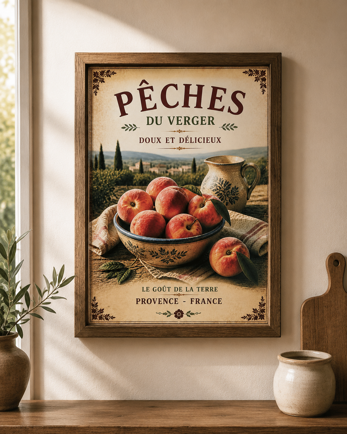 French Provence Peaches Print – A3 size
