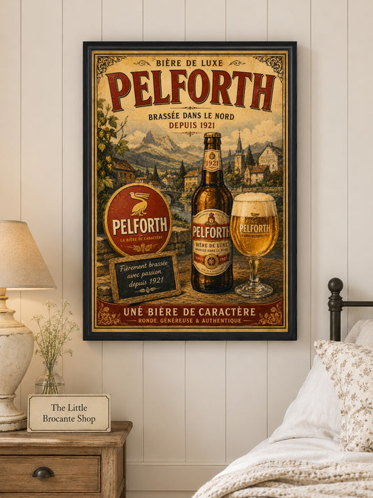 Pelforth Vintage French Beer Poster | French Brewery Wall Art Print | Available in A4, A3, A2, 50x70cm & A1