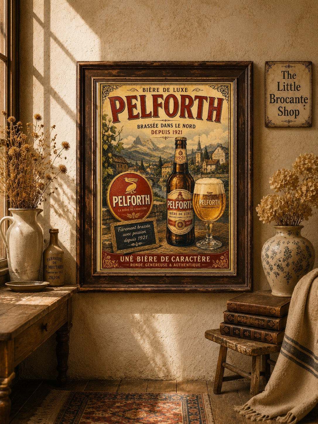 Pelforth Vintage French Beer Poster | French Brewery Wall Art Print | Available in A4, A3, A2, 50x70cm & A1