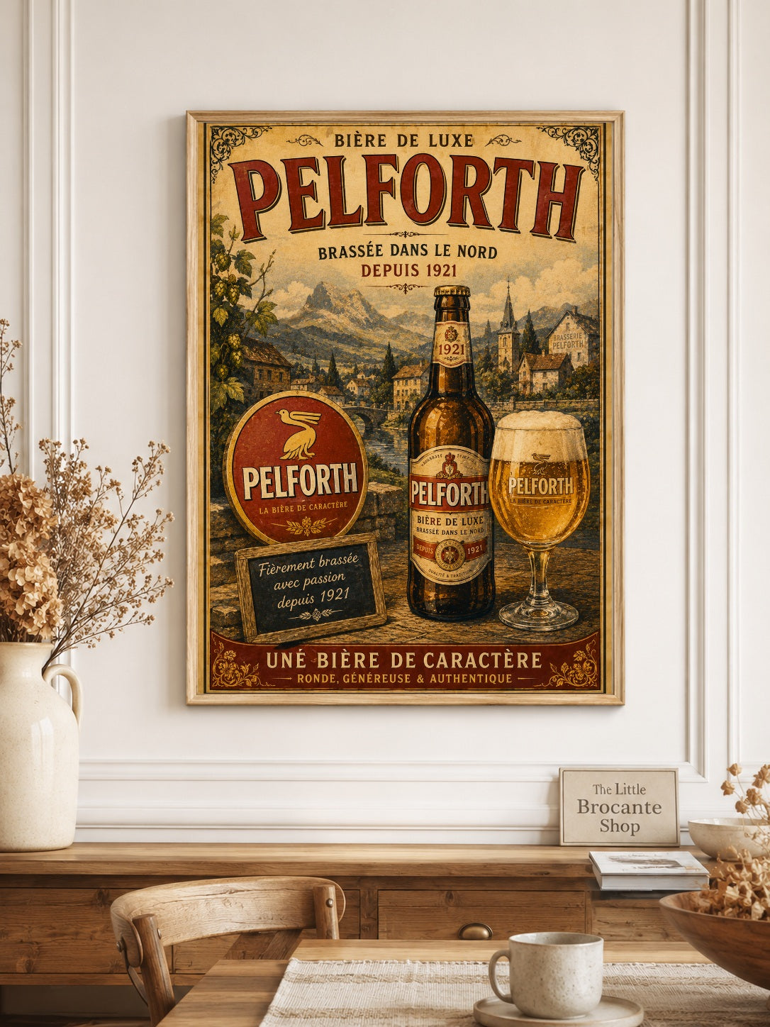 Pelforth Vintage French Beer Poster | French Brewery Wall Art Print | Available in A4, A3, A2, 50x70cm & A1