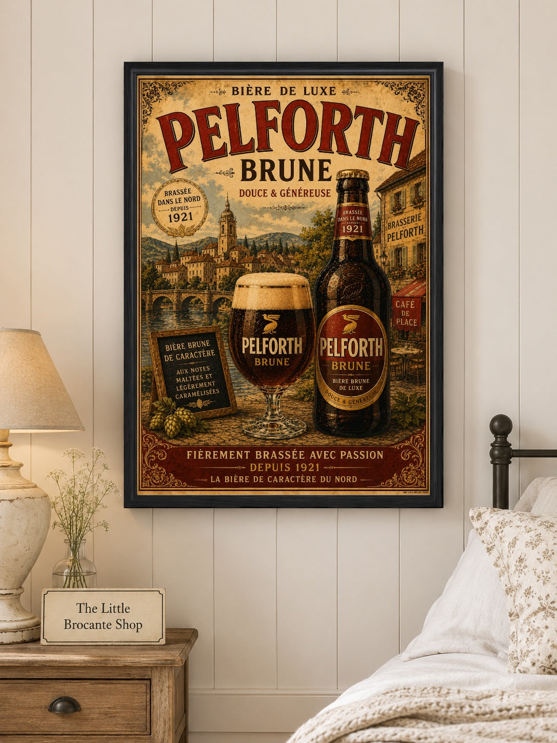 Pelforth Brune Vintage French Beer Poster | French Brewery Wall Art Print | Available in A4, A3, A2, 50x70cm & A1