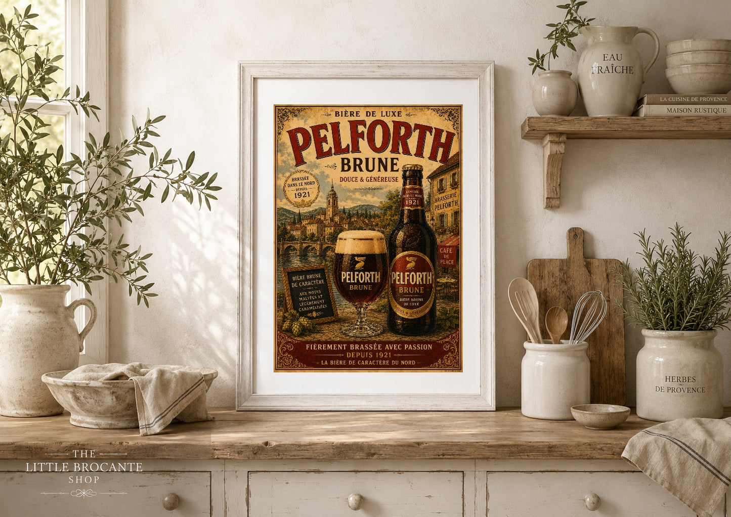 Pelforth Brune Vintage French Beer Poster | French Brewery Wall Art Print | Available in A4, A3, A2, 50x70cm & A1