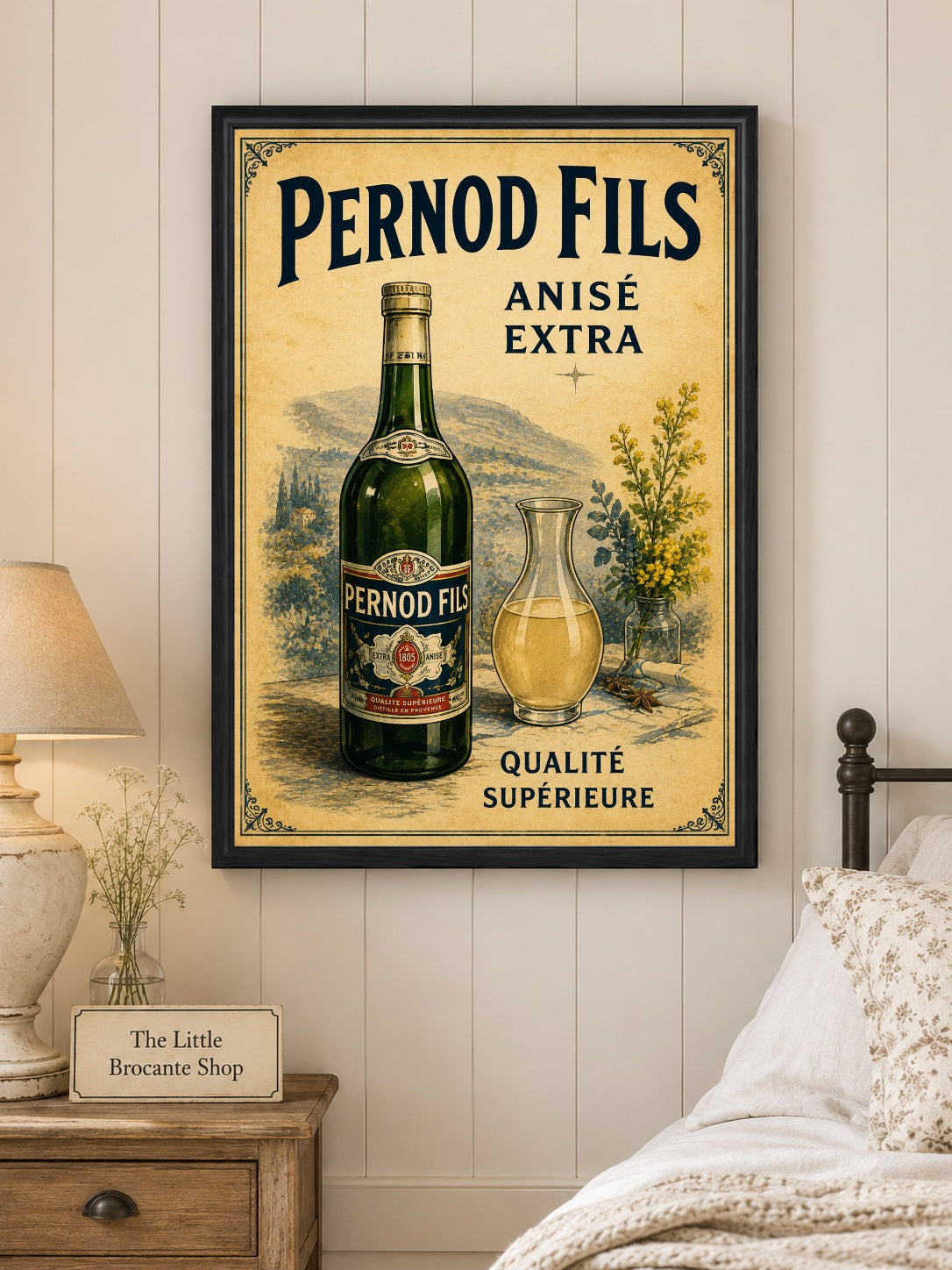 Pernod Fils Vintage French Poster Print | Classic Anisé Wall Art | French Kitchen & Home Bar Decor