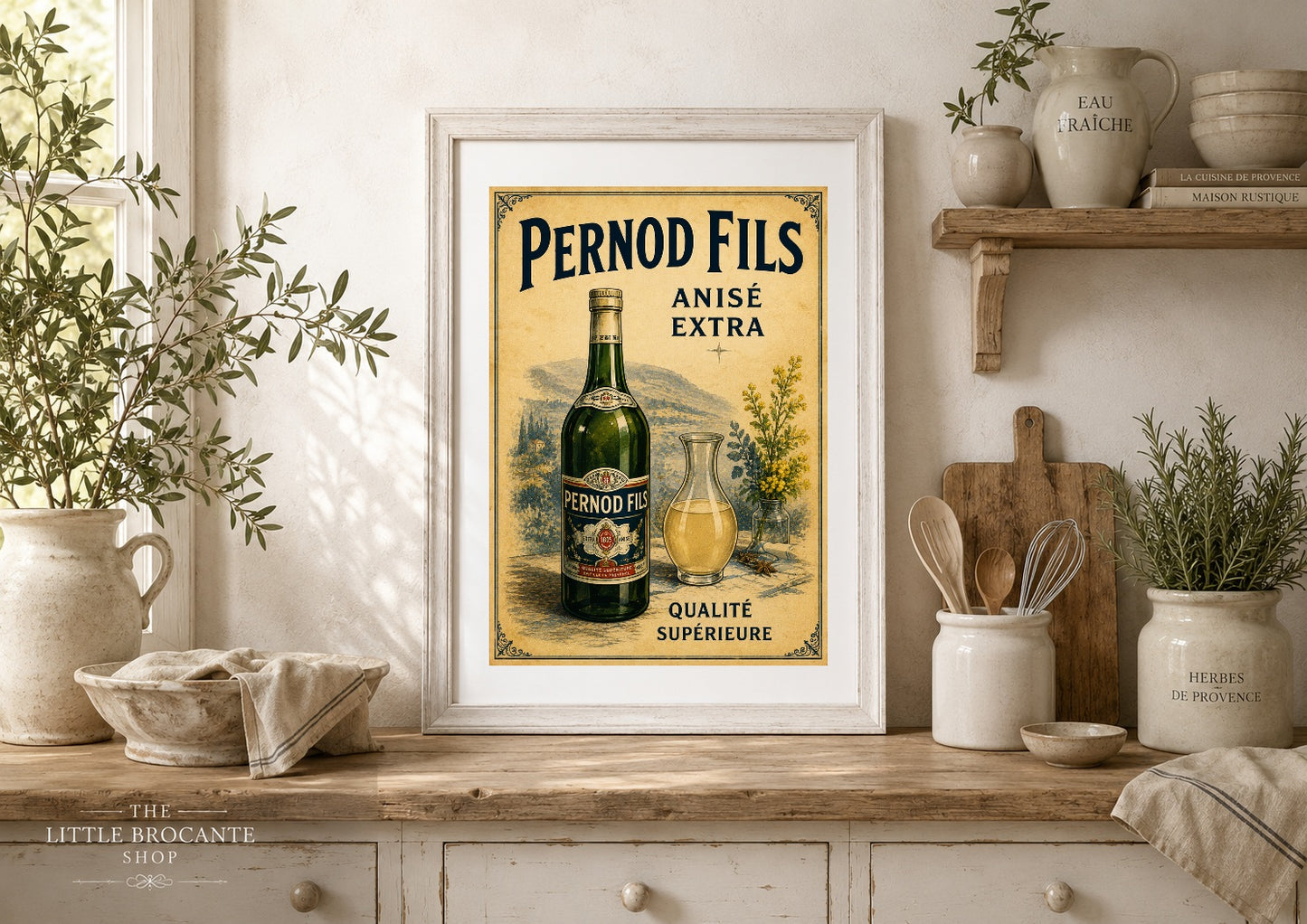 Pernod Fils Vintage French Poster Print | Classic Anisé Wall Art | French Kitchen & Home Bar Decor